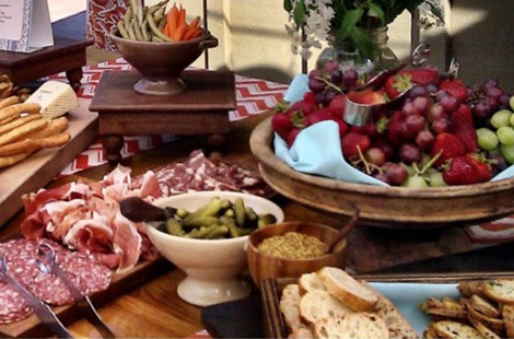 Deli meats and fruit platters